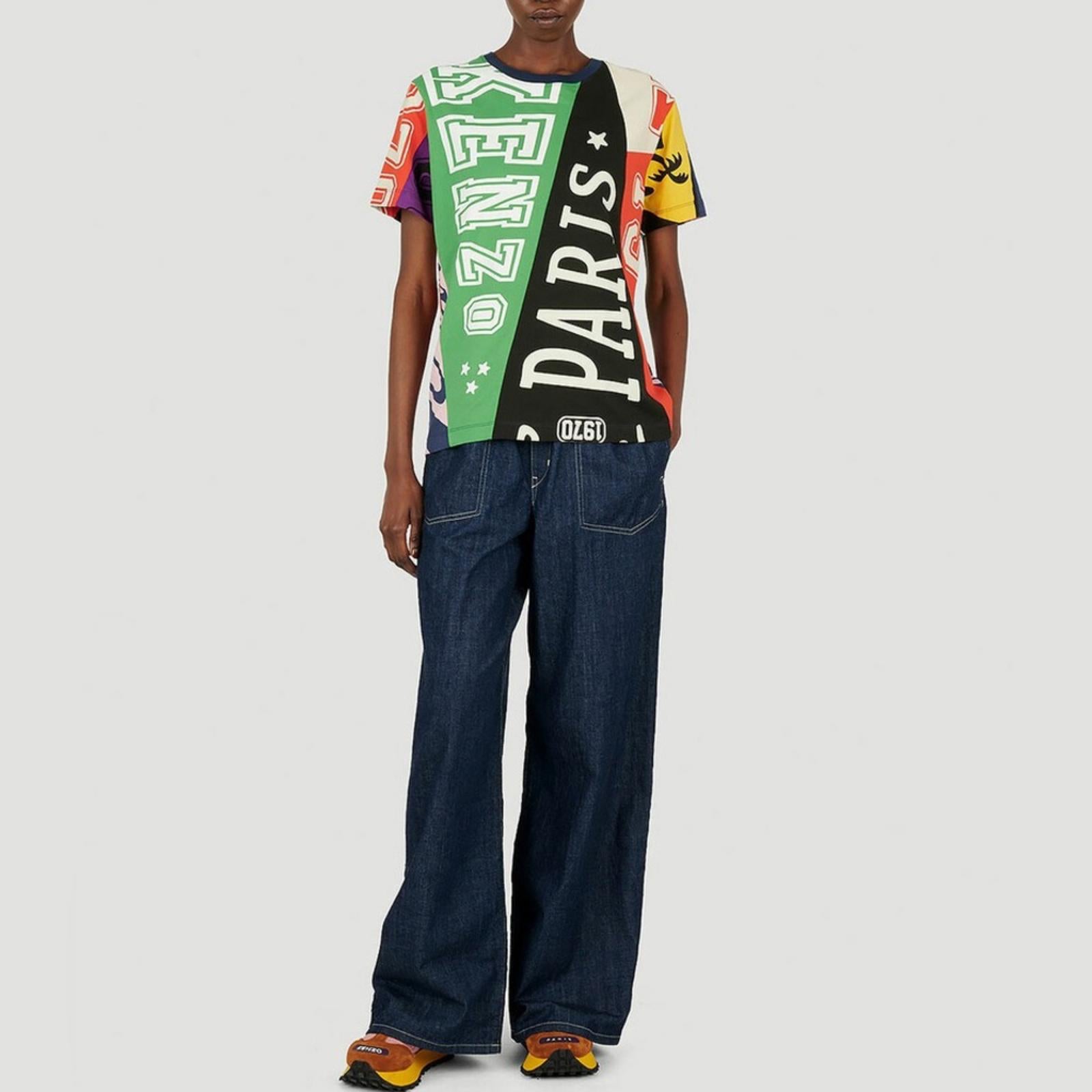 KENZO Flag Print Oversize Cotton T-Shirt, Size S New w/Tag
