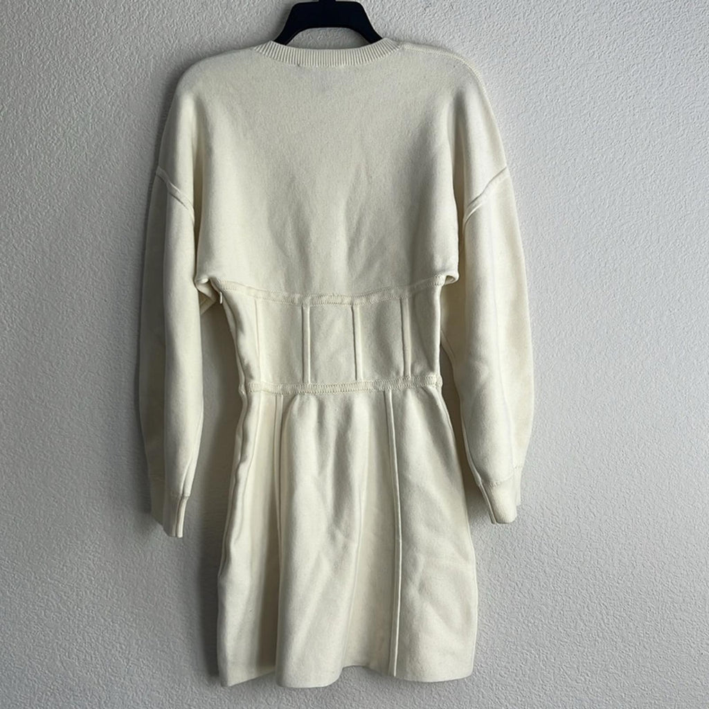 Maje Balloon Sleeve Sweater Dress in Ecru/Cream, Women’s Size EU36 NWT