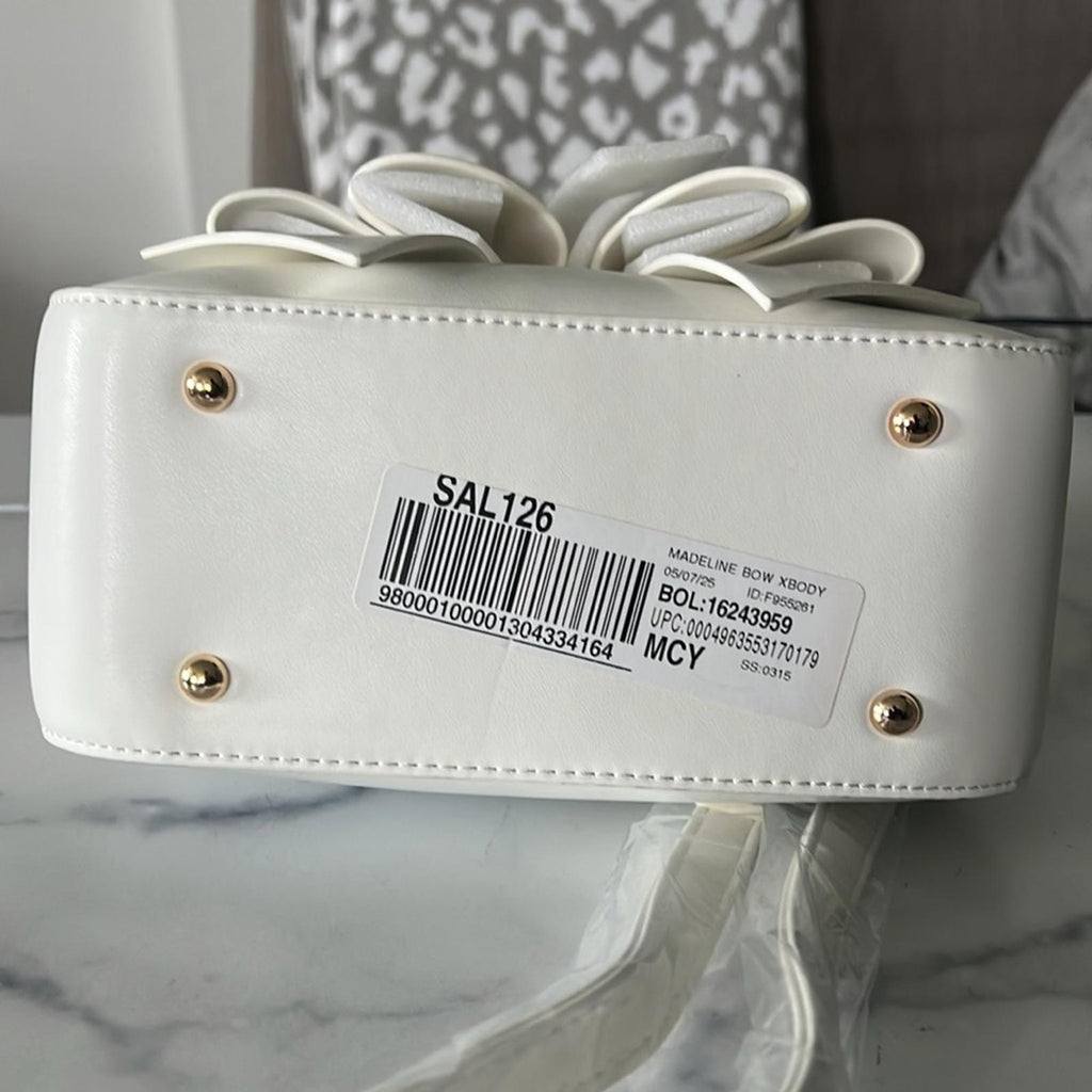 Like Dreams Madeline Bow Small Crossbody Bag in Cream White, NWT