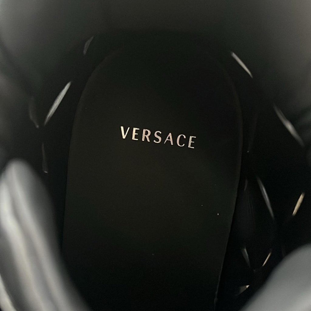 Versace Odissea Calf Leather High-Top Sneakers Black, Size 42 New in Box $1,175