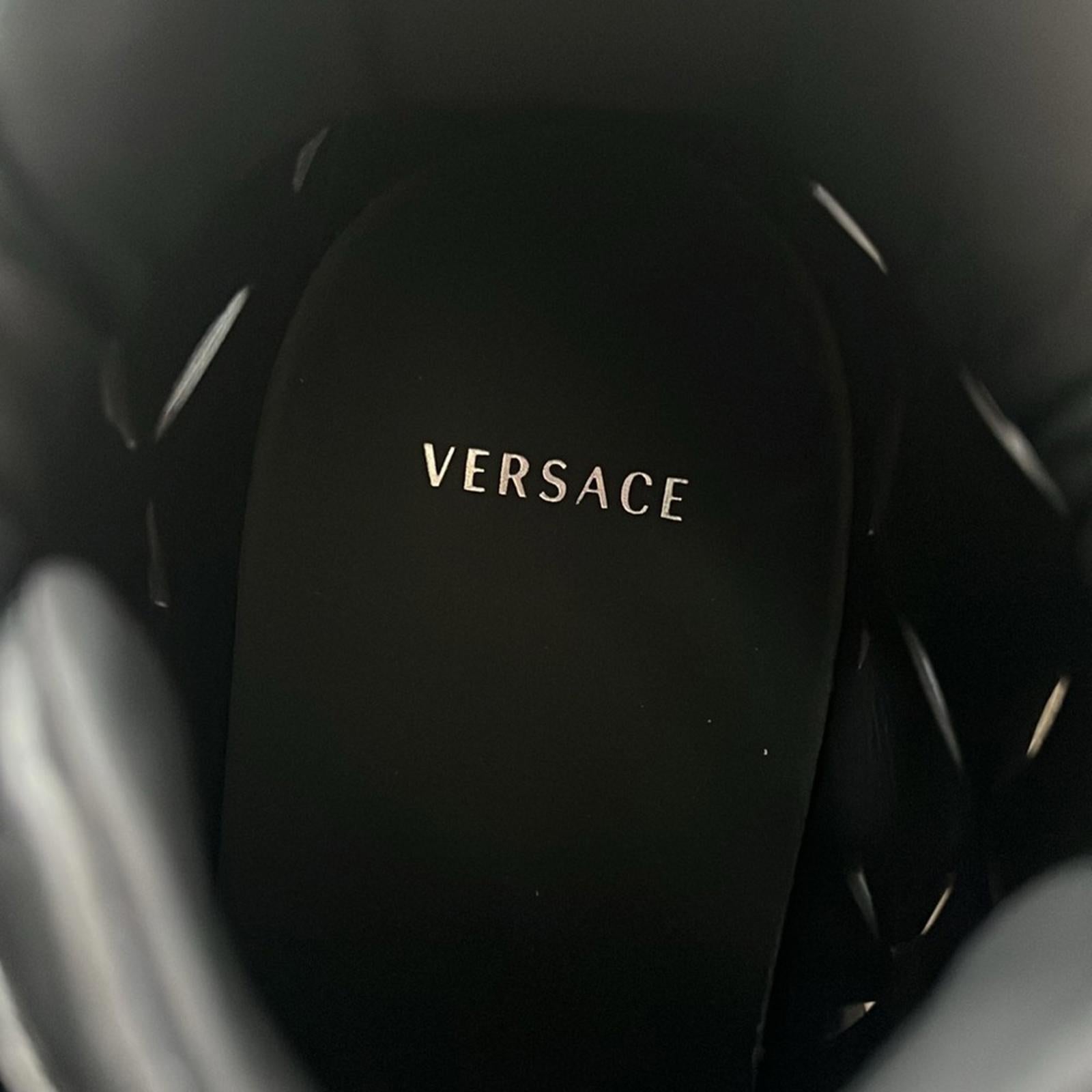 Versace Odissea Calf Leather High-Top Sneakers Black, Size 42 New in Box $1,175