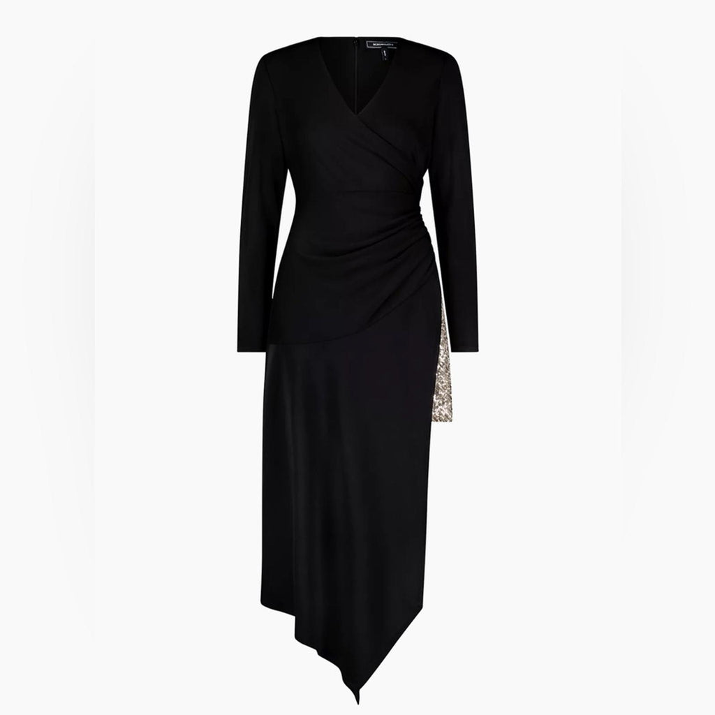 BCBGMaxazria Sequin Asymmetric Midi-Dress, Size 6, New with Tag