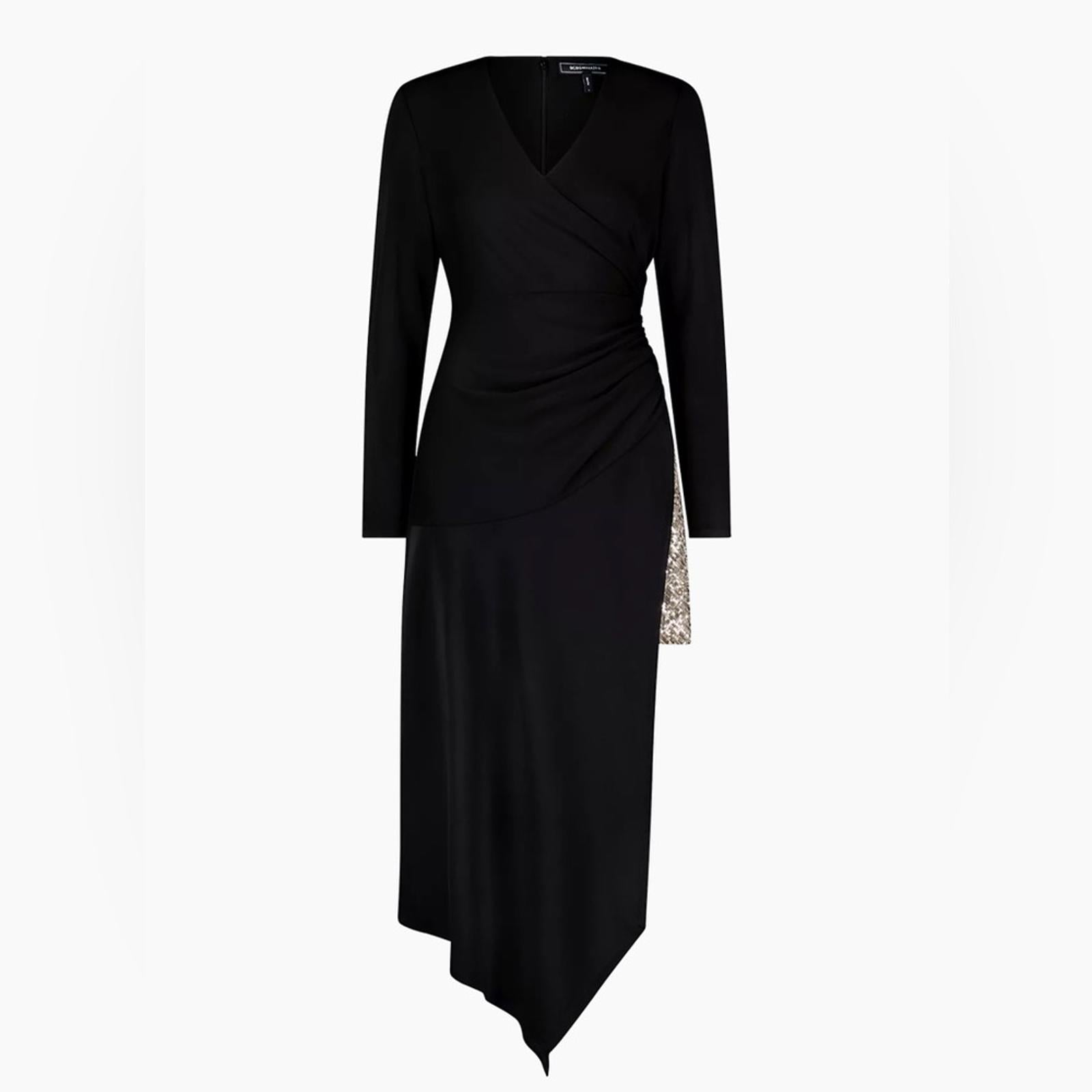 BCBGMaxazria Sequin Asymmetric Midi-Dress, Size 6, New with Tag