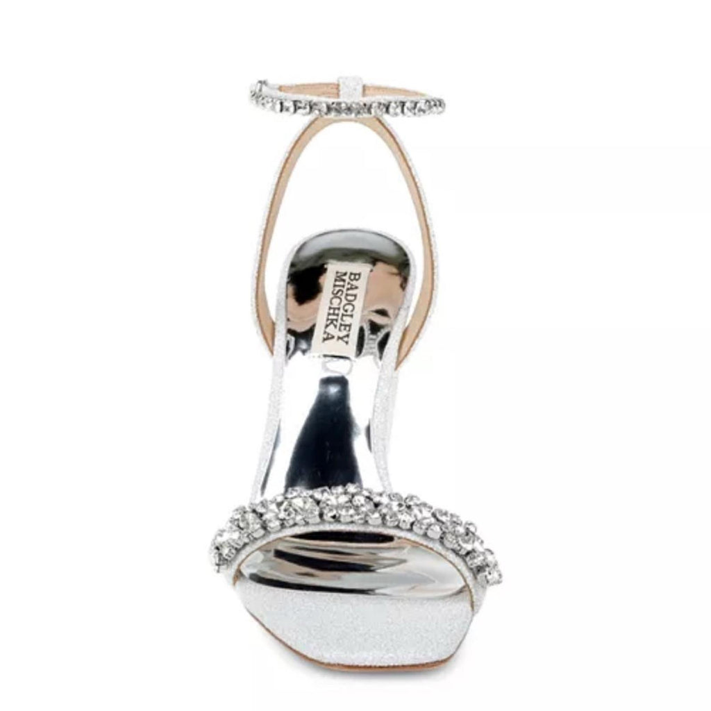 Badgley Mischka Tasmine Embellished Block Heel Sandals, Size 5.5 New in Box $245