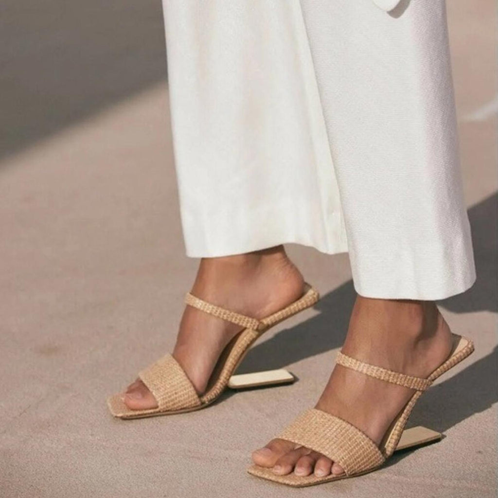 Cult Gaia BLACK Rene Cut-Out Heel Sandals, EU38 x Revolve New in Box +DustBag