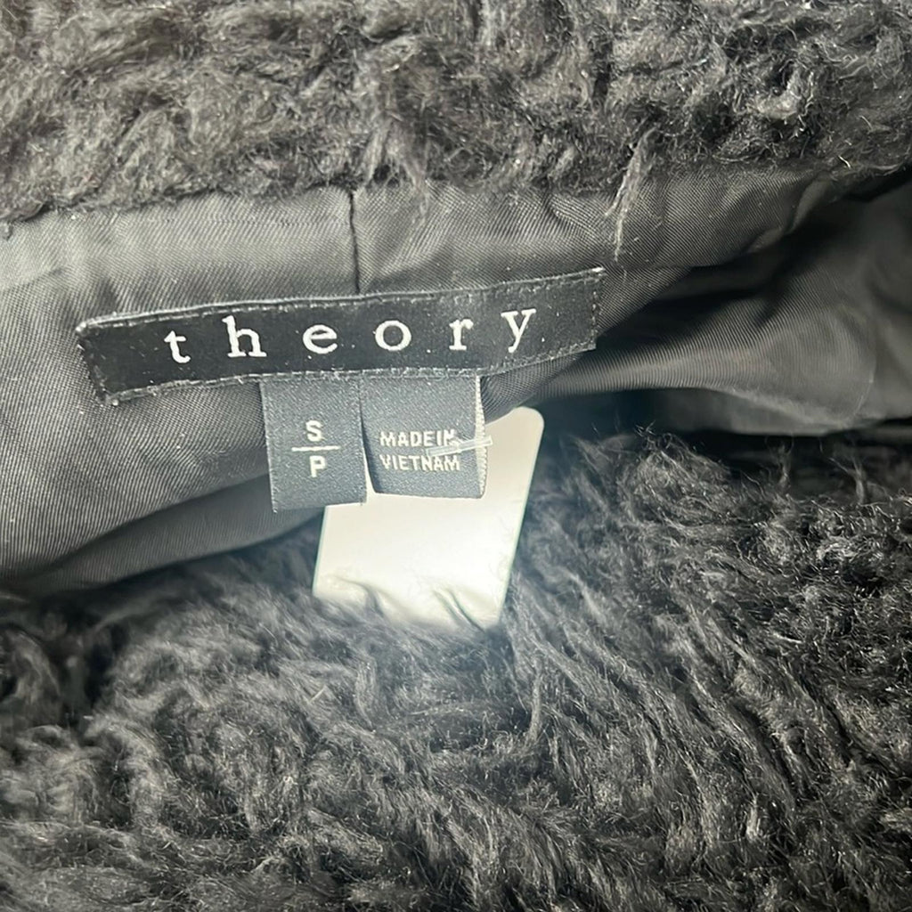 Theory Visterna B. Faux-Fur Vest Black, Size S Retail $395 (Excellent Condition)