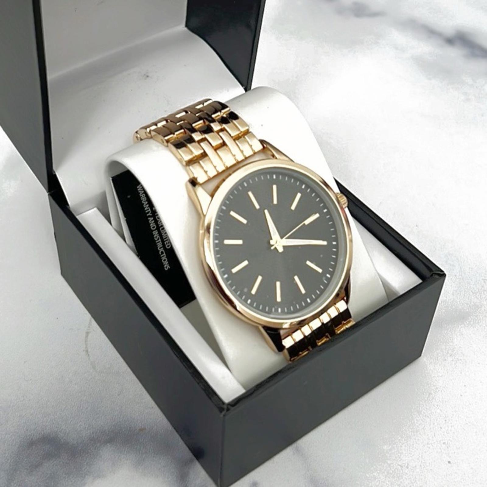 INC Men's Gold-Tone Bracelet Watch 45mm, NEW in Box