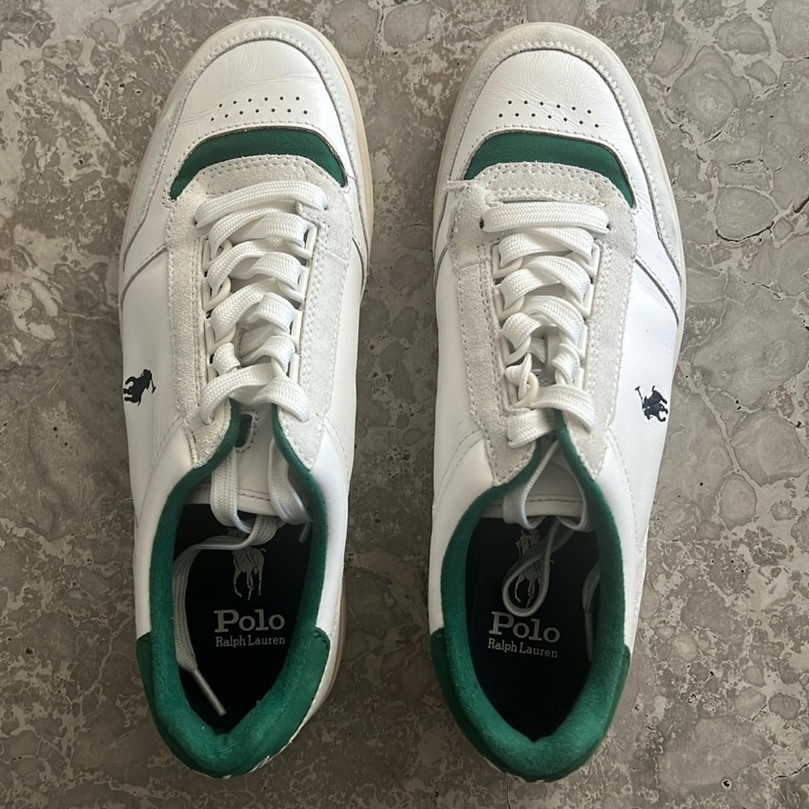 Polo Ralph Lauren Court Sport Lace-Up Sneakers in Deckwash White, Size 8 $185