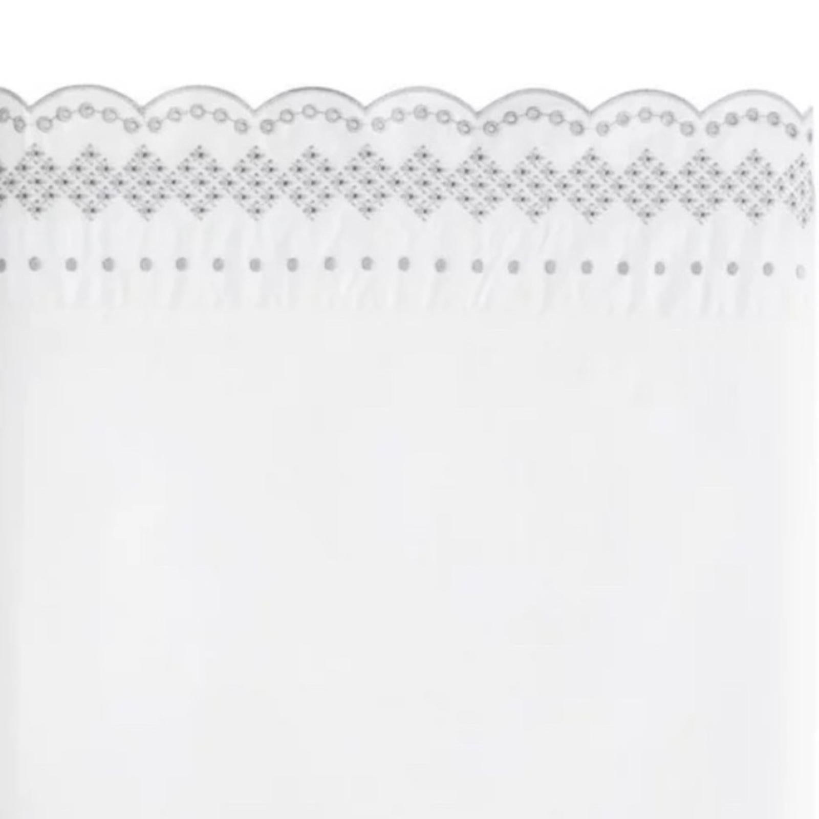 SKY Scalloped Grey Embroidered Flat Sheet Full, New w/Tag