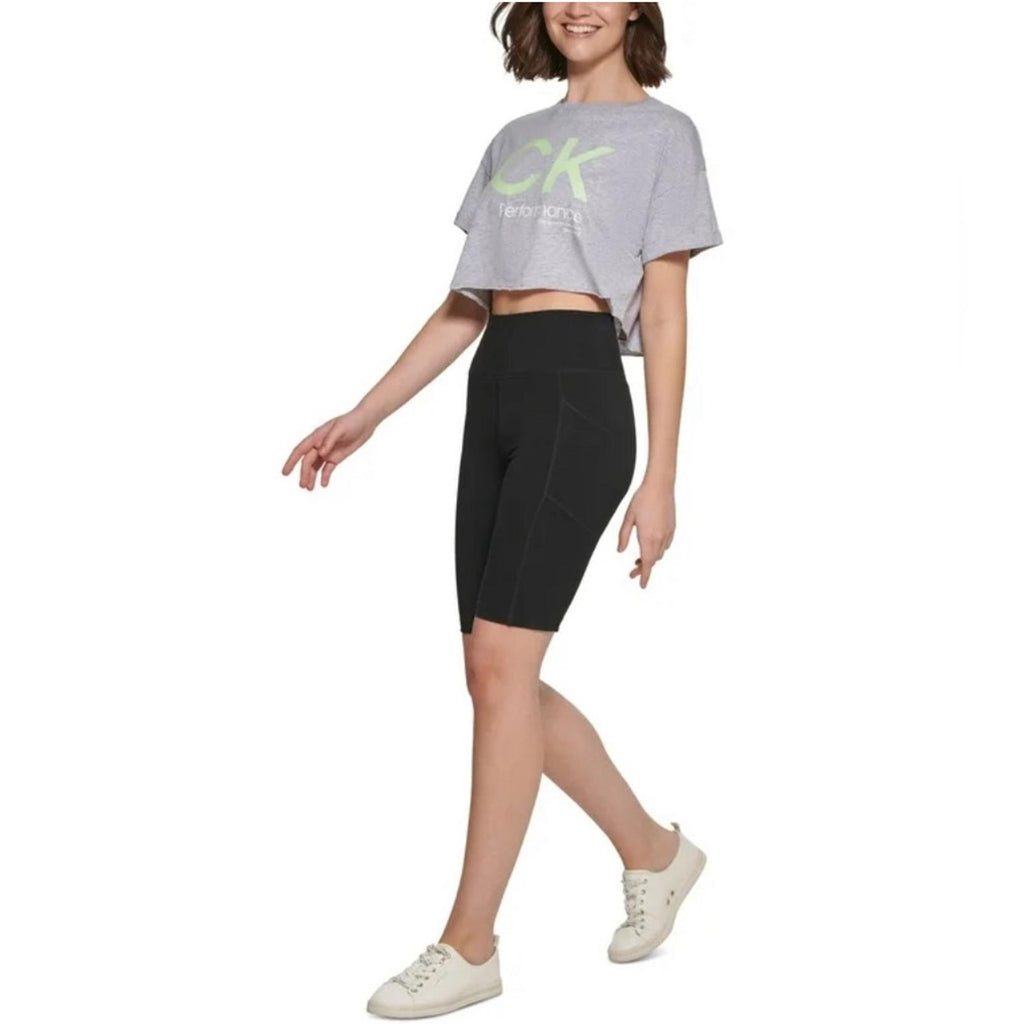 Calvin Klein Cropped Logo T Shirt in Gray, Plus Size XX-Large New w/Tag
