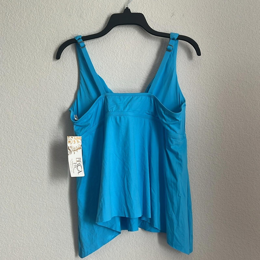 Becca Etc Tankini Swimsuit in Blue, NWT, Size 0X (14-16)