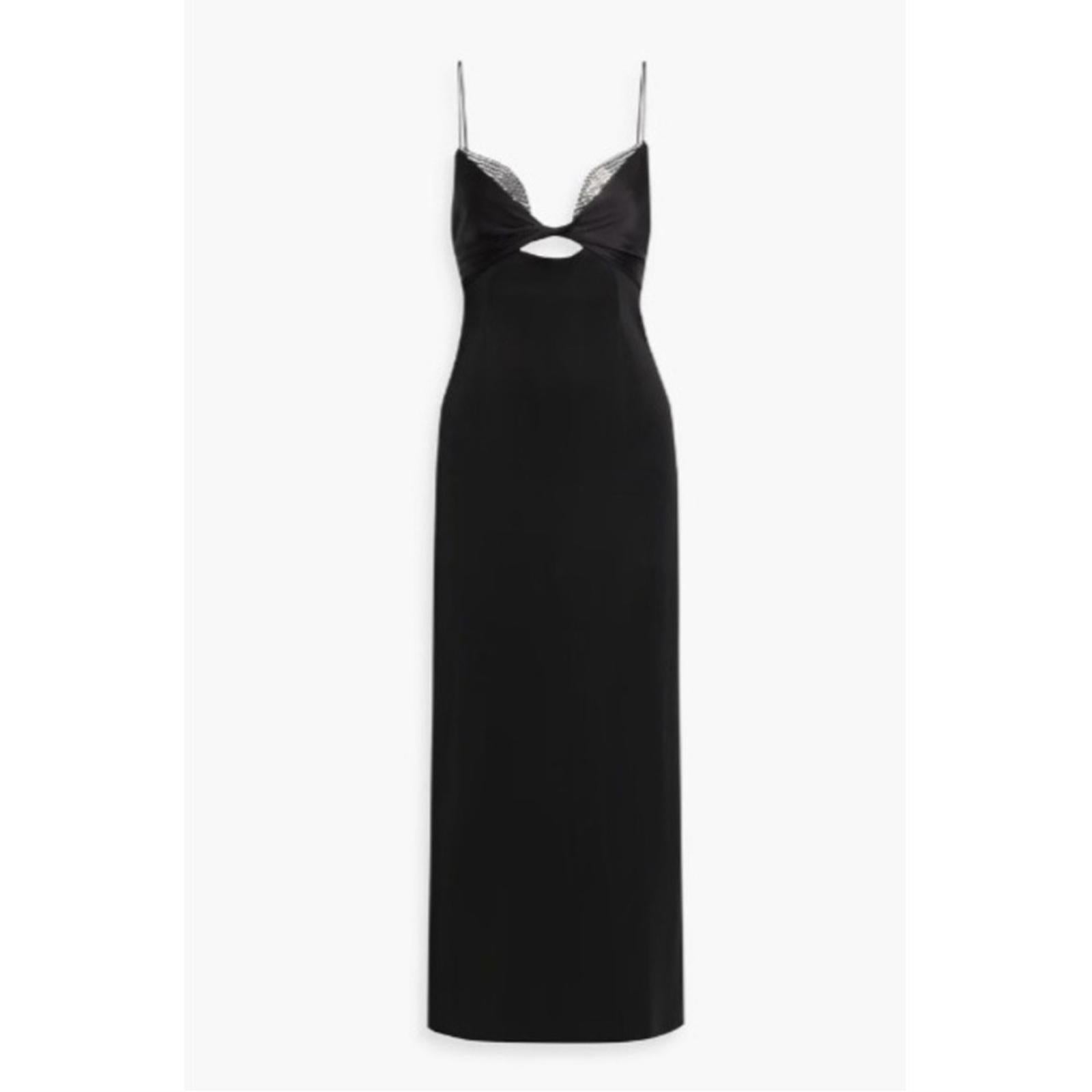 Galvan London Crystal Bustier Dress in Black Size US8 FR40 UK12 New w/tag $1,895