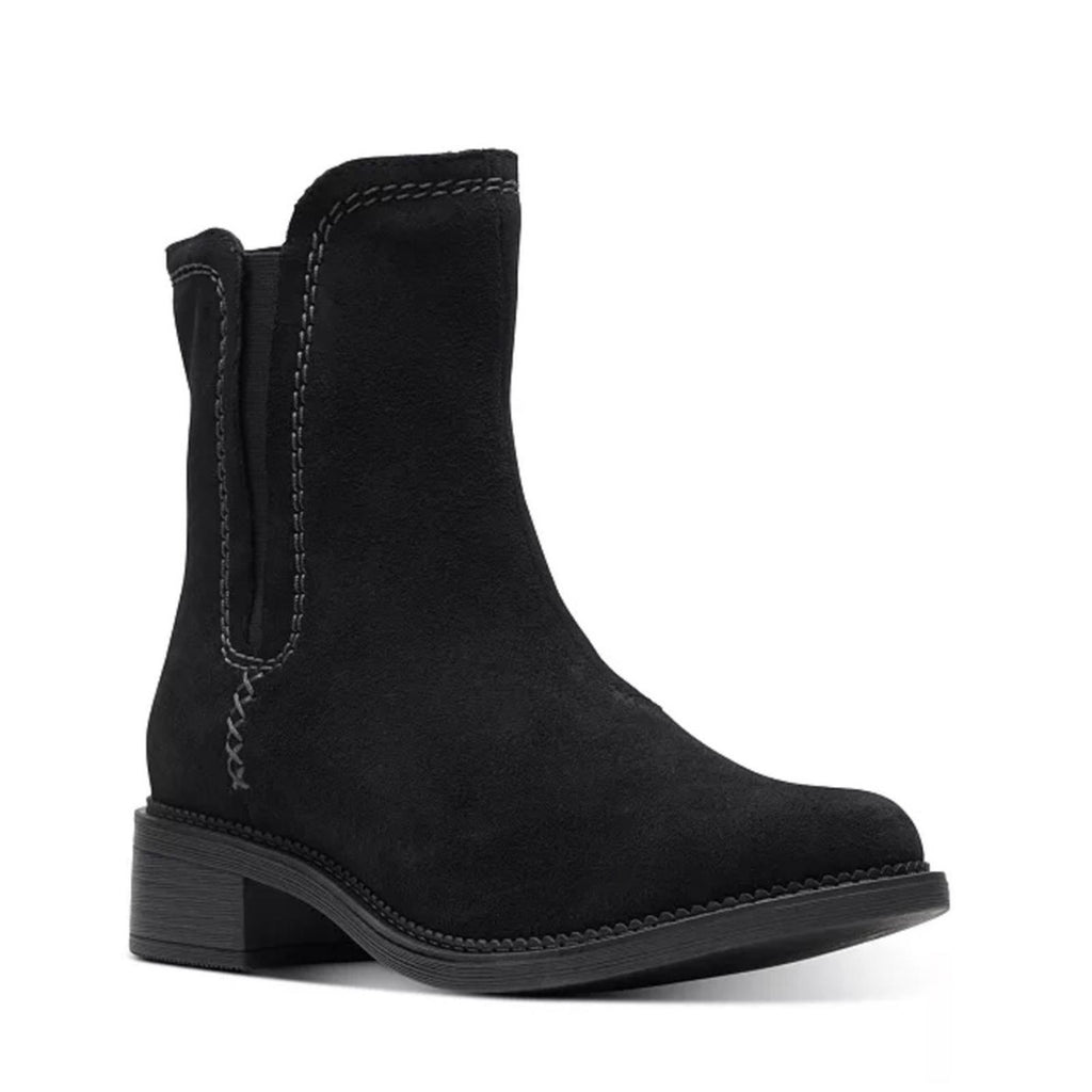 Clarks Maye Zip Mid-Calf Booties in Black Suede, Size 6 New in Box