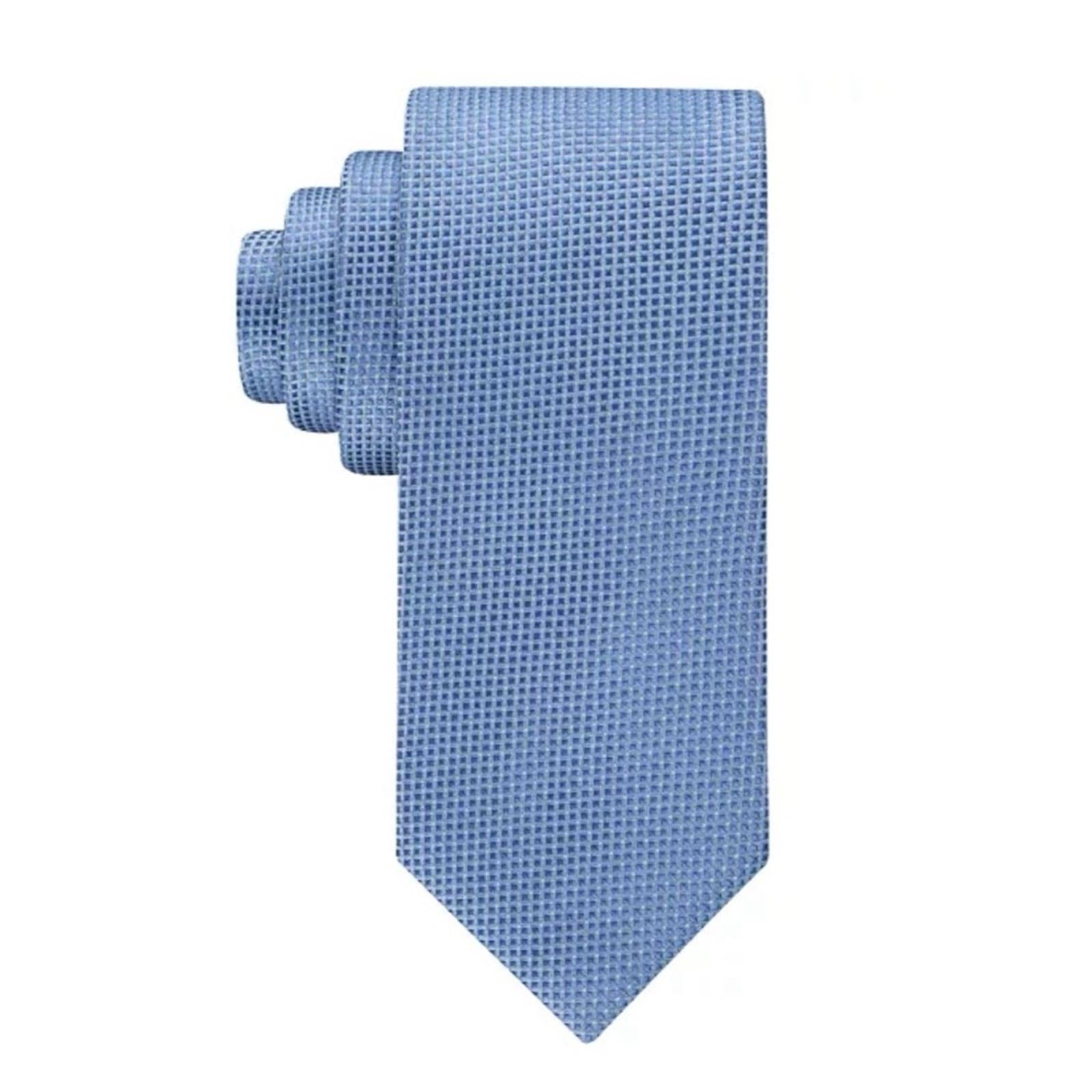 Calvin Klein Micro-Grid Textured Tie in Light Blue, One Size, NWT