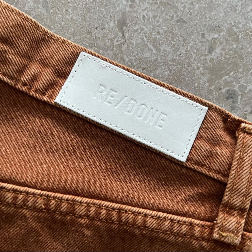 Re/Done Ultra High-Rise Stovepipe Jeans in Terracotta, Size 29 New w/Tag