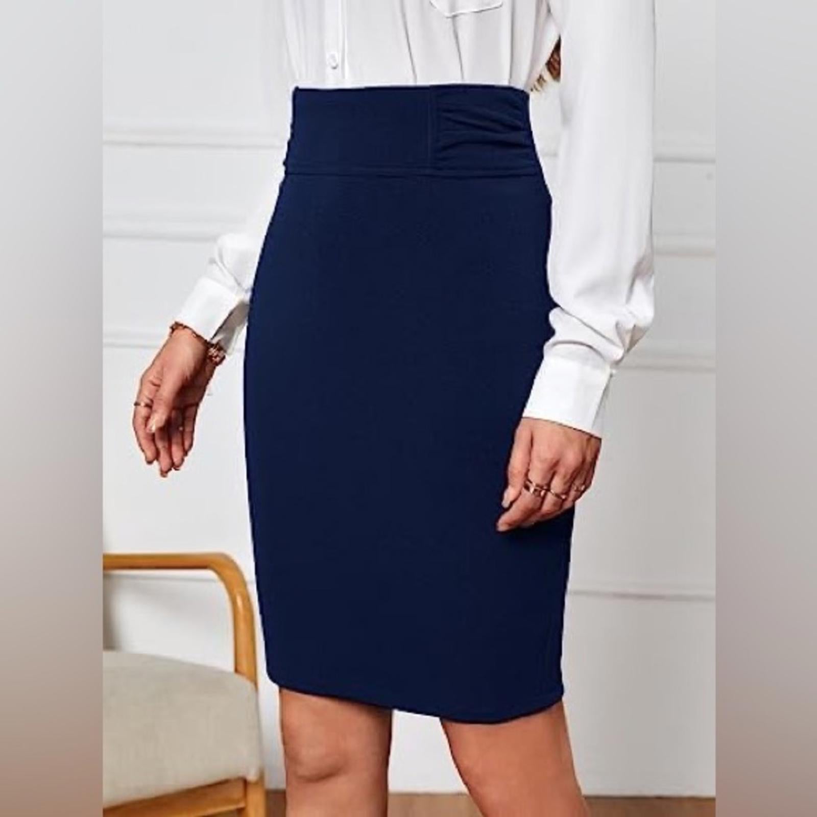 Lamb Wool Pencil Mini Skirt with Pockets in Blue Size 6 Made in Italy EXCELLENT!