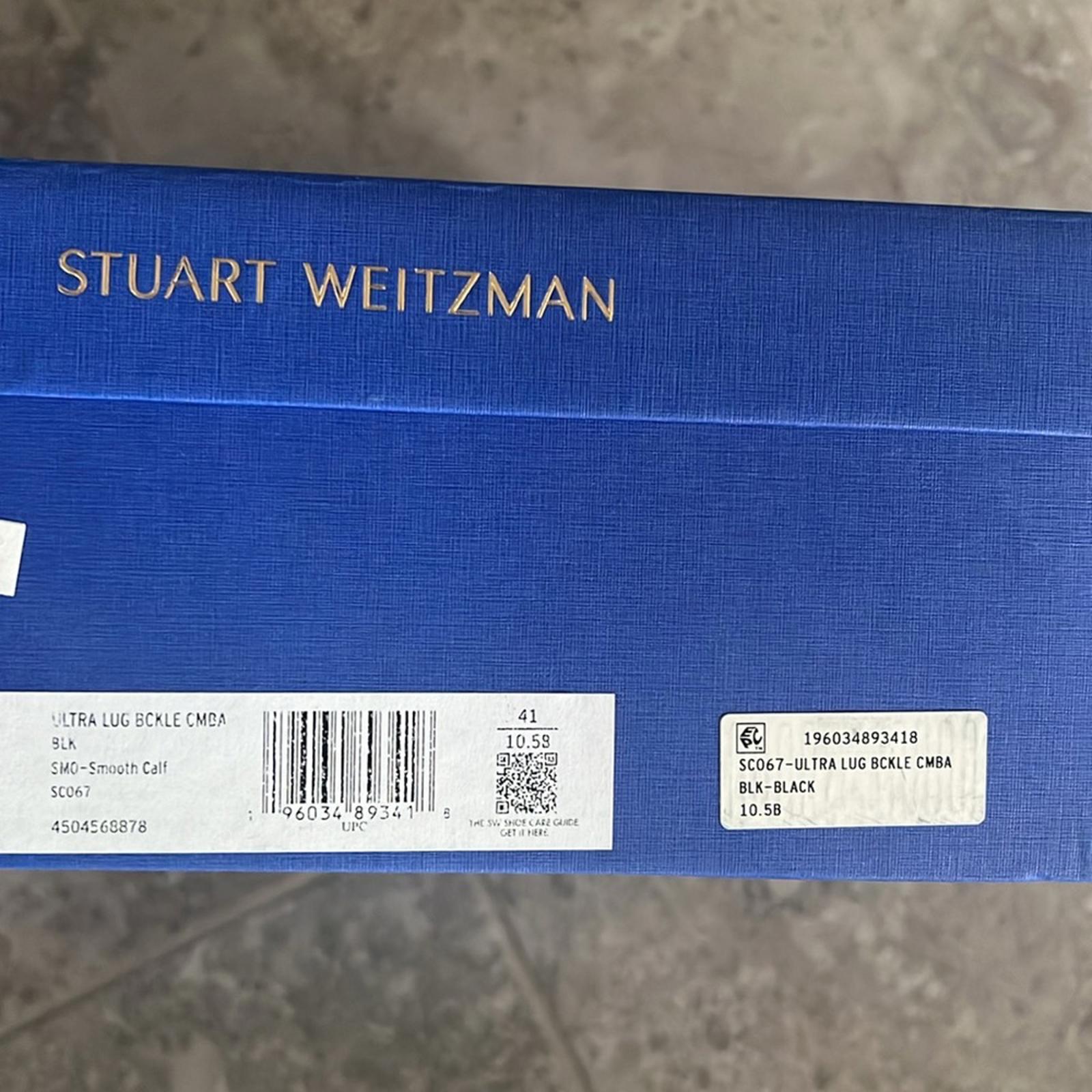 Stuart Weitzman Ultra Lug Sole Buckle Combat Boots Size 41/10.5B New Retail $695
