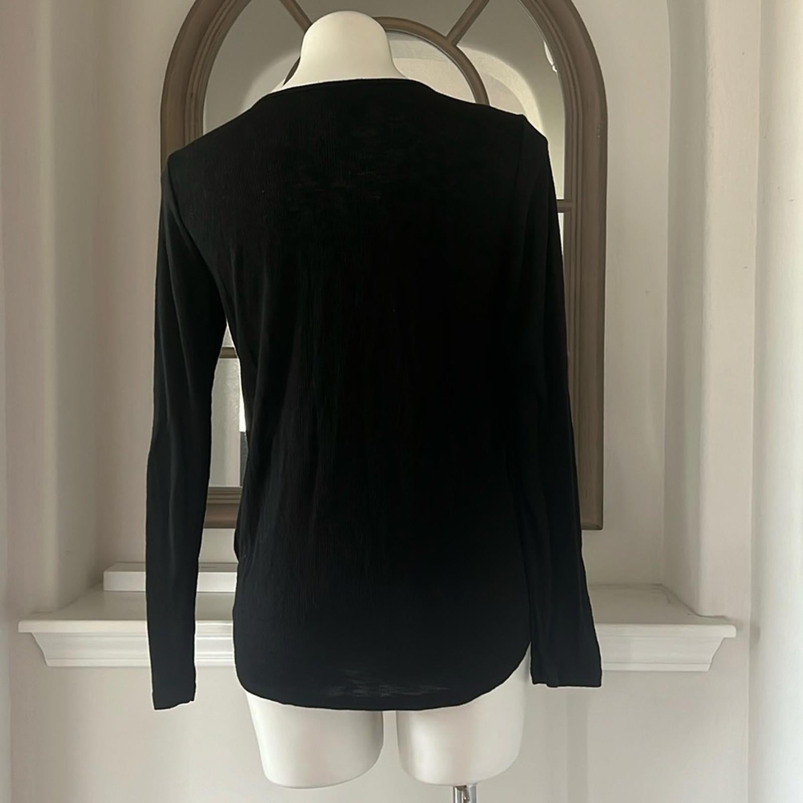 W5 Ribbed Knit Long Sleeve Top in Black, Size L EXCELLENT!