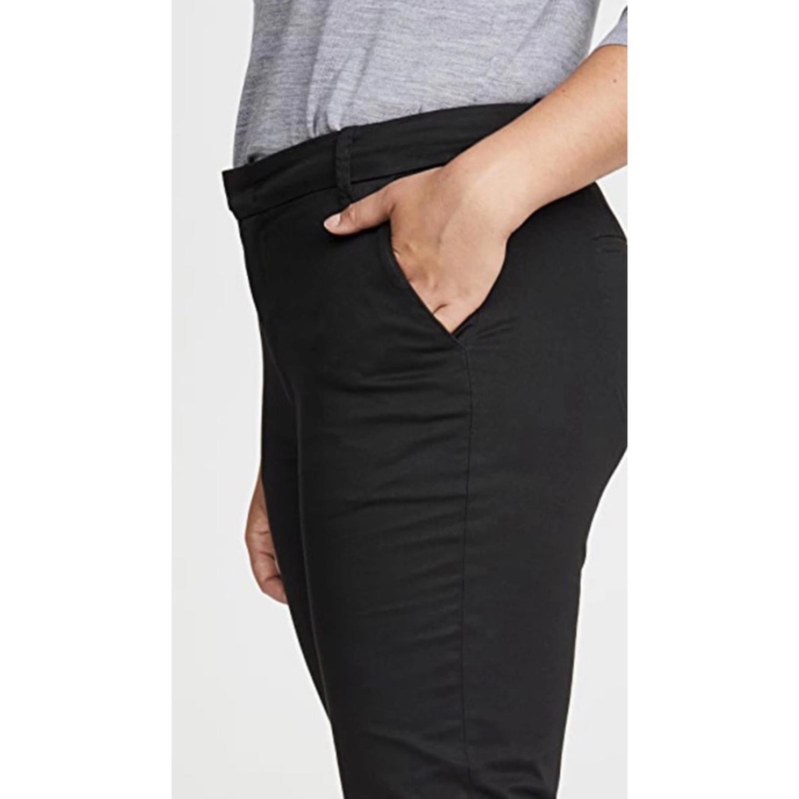 NWT Vince Coin-Pocket Straight-Leg Cropped Chino Pants Black Size 14 Retail $225