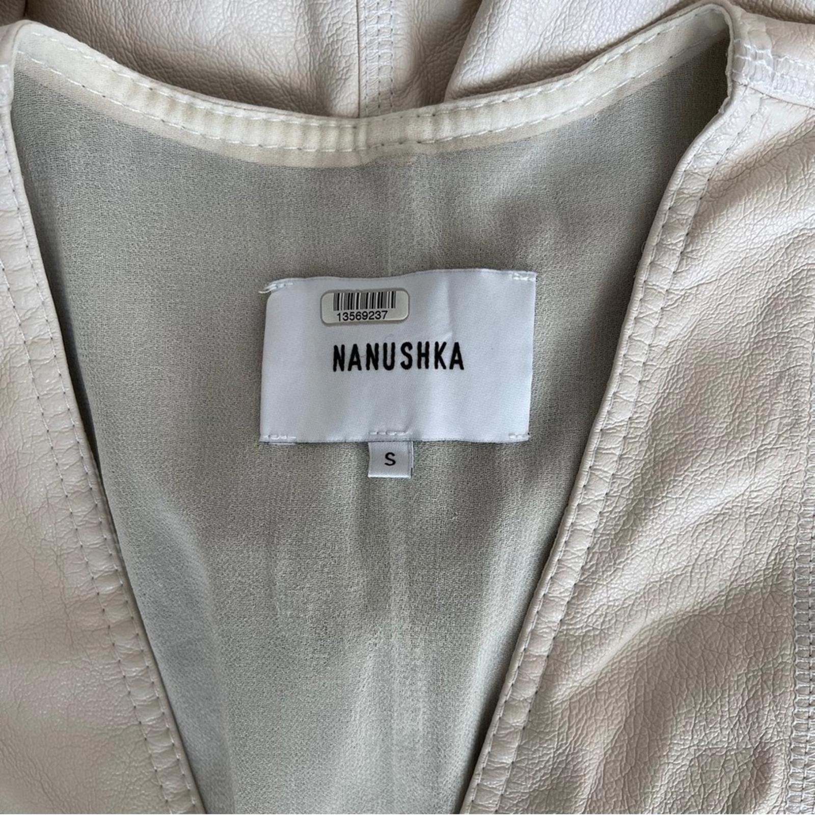 Nanushka Menphi Vegan Leather Buttoned Mini Dress, Size S, EXCELLENT Retail $495