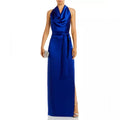 Aidan Mattox Satin Cowl Neck Gown in Royal Sapphire, Size 0 NEW w/Tag $220