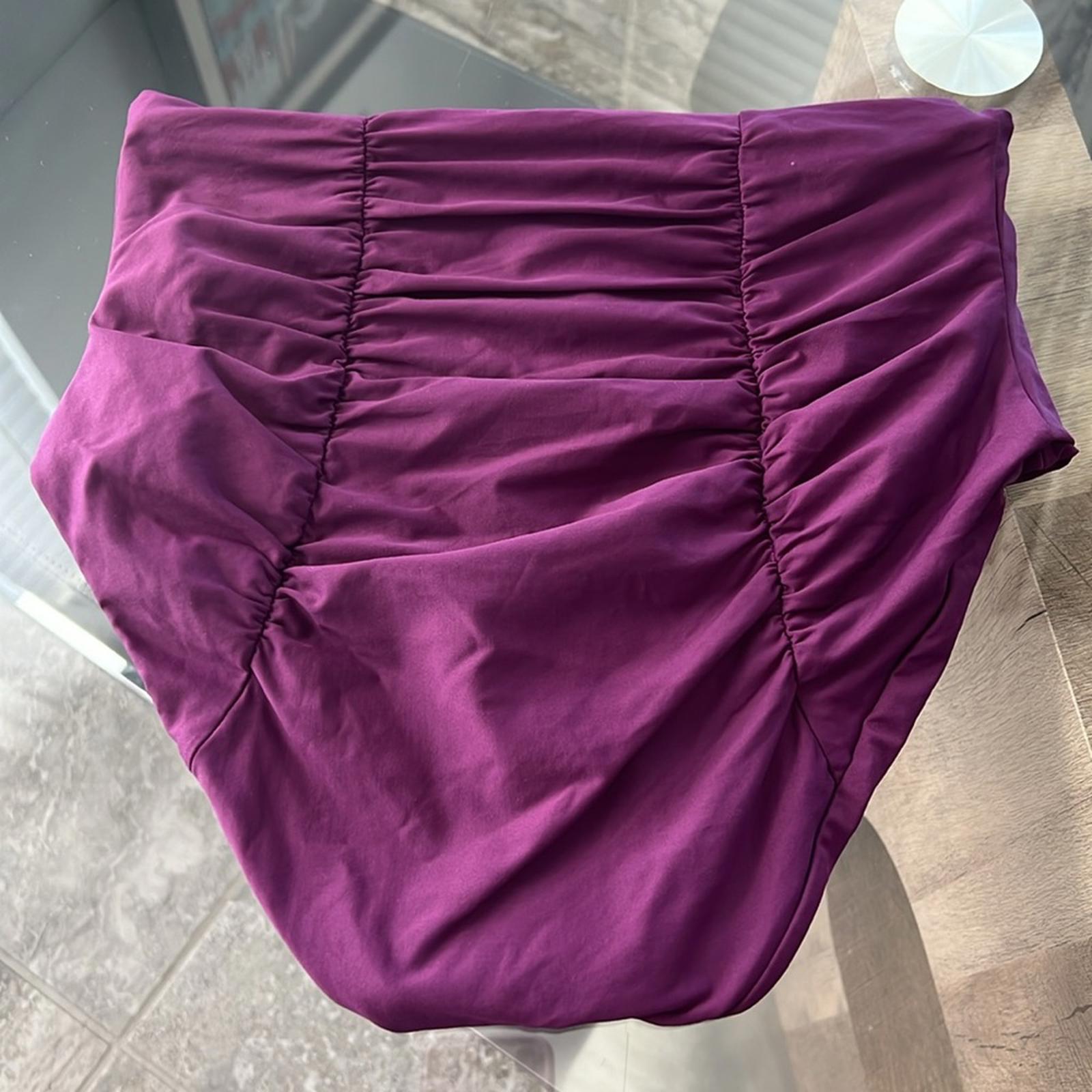 NEW BECCA High-Waist Scrunched Bikini Bottom, Purple New w/o Tag