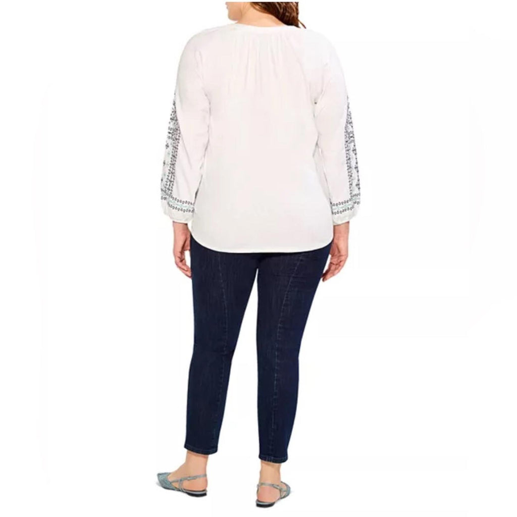 NIC+ZOE Plus Cotton Embroidered Solstice Tunic Top, Size 3X New w/Tag