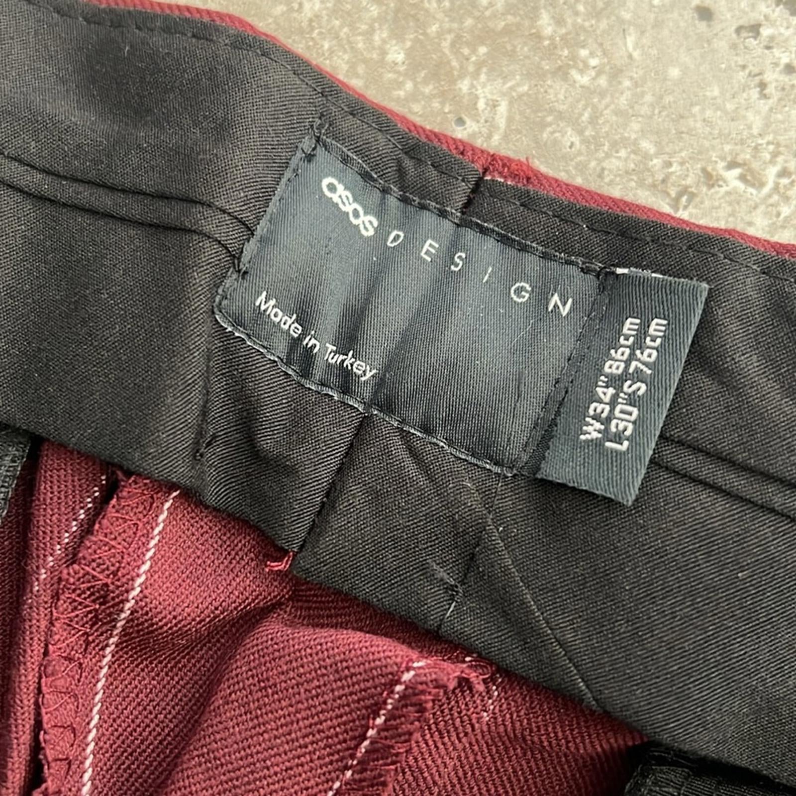 ASOS Tapered Smart Pants, Burgundy Pin Stripe, Size W34 L30 New w/Tag SOLD OUT