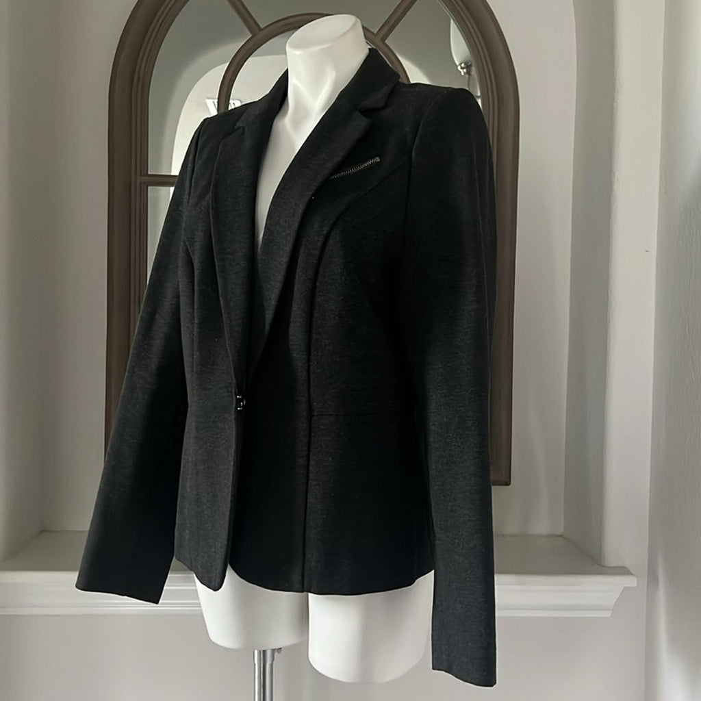 Lane Bryant’s 6th & Ln Blazer in Heather Grey/Black Size 14 EXCELLENT