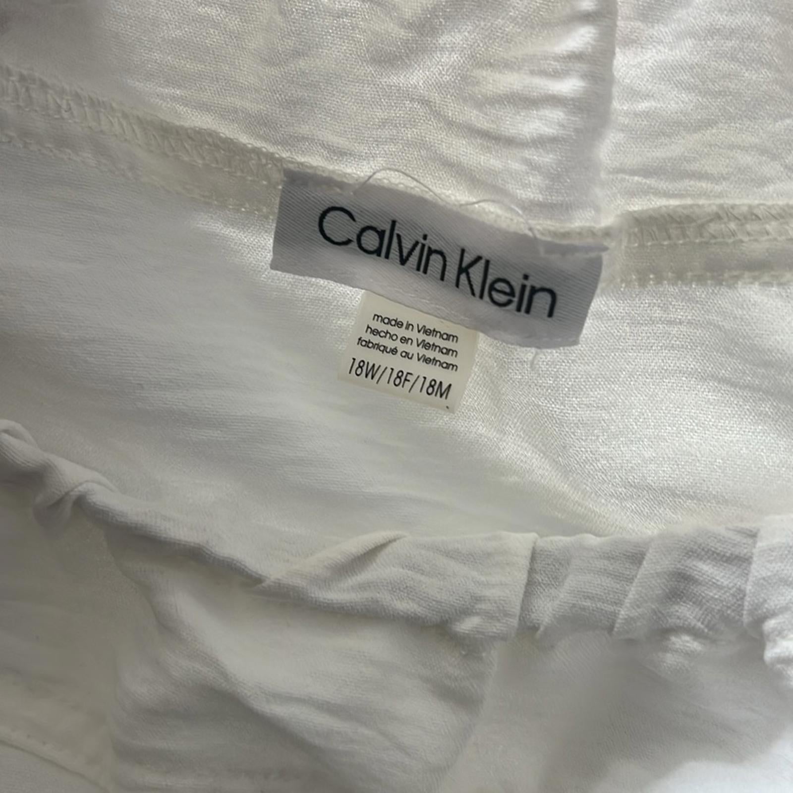 Calvin Klein Off-The-Shoulder Blouson Maxi Dress in Cream White, NWT, Size 18