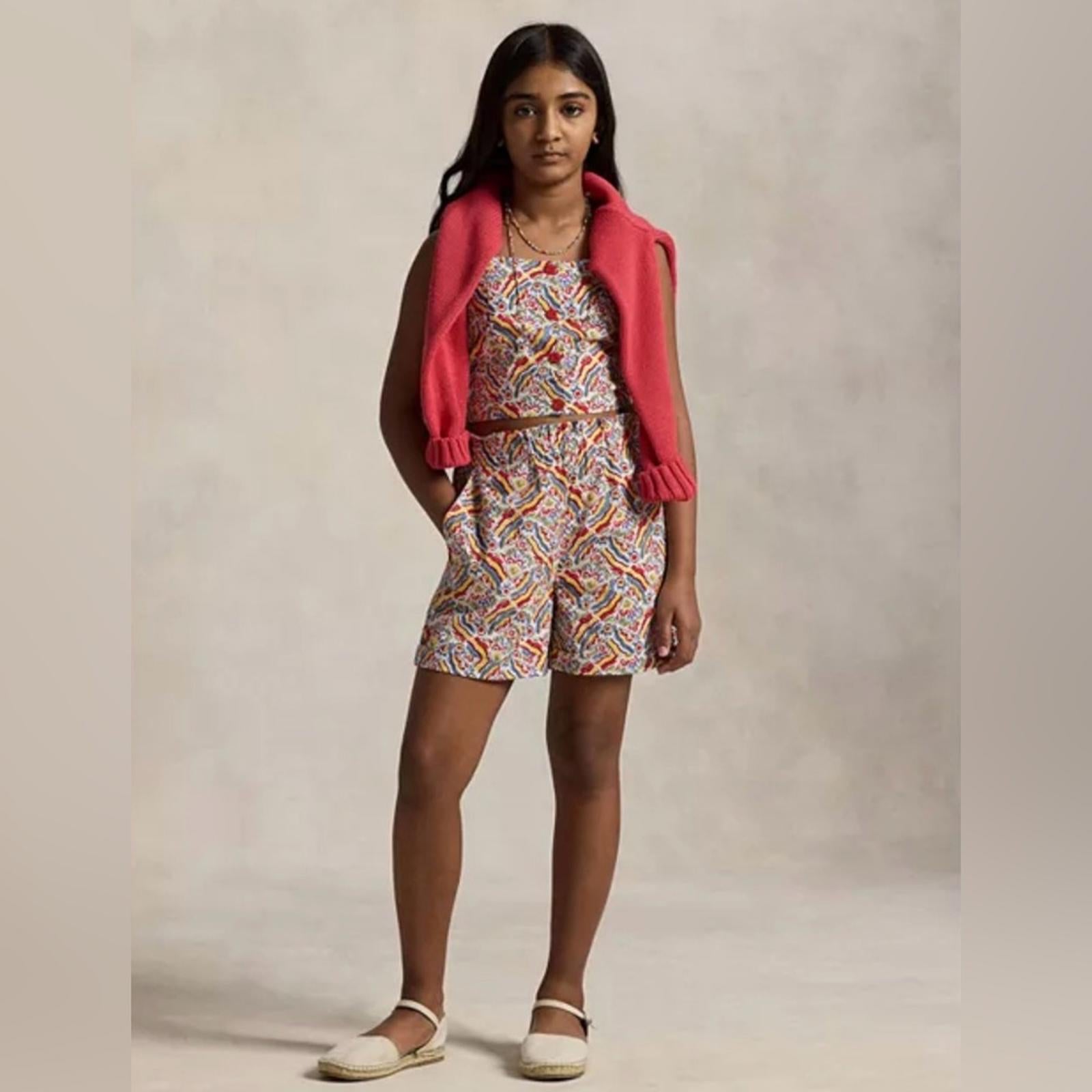 Polo Ralph Lauren Girls' Riviera-Print Top & Short Set, Size 12, NWT