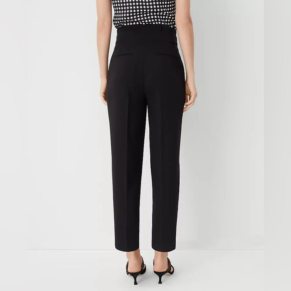 Ann Taylor Paper Bag Waist High-Rise Ankle Pants in Black, Size 2, NEW