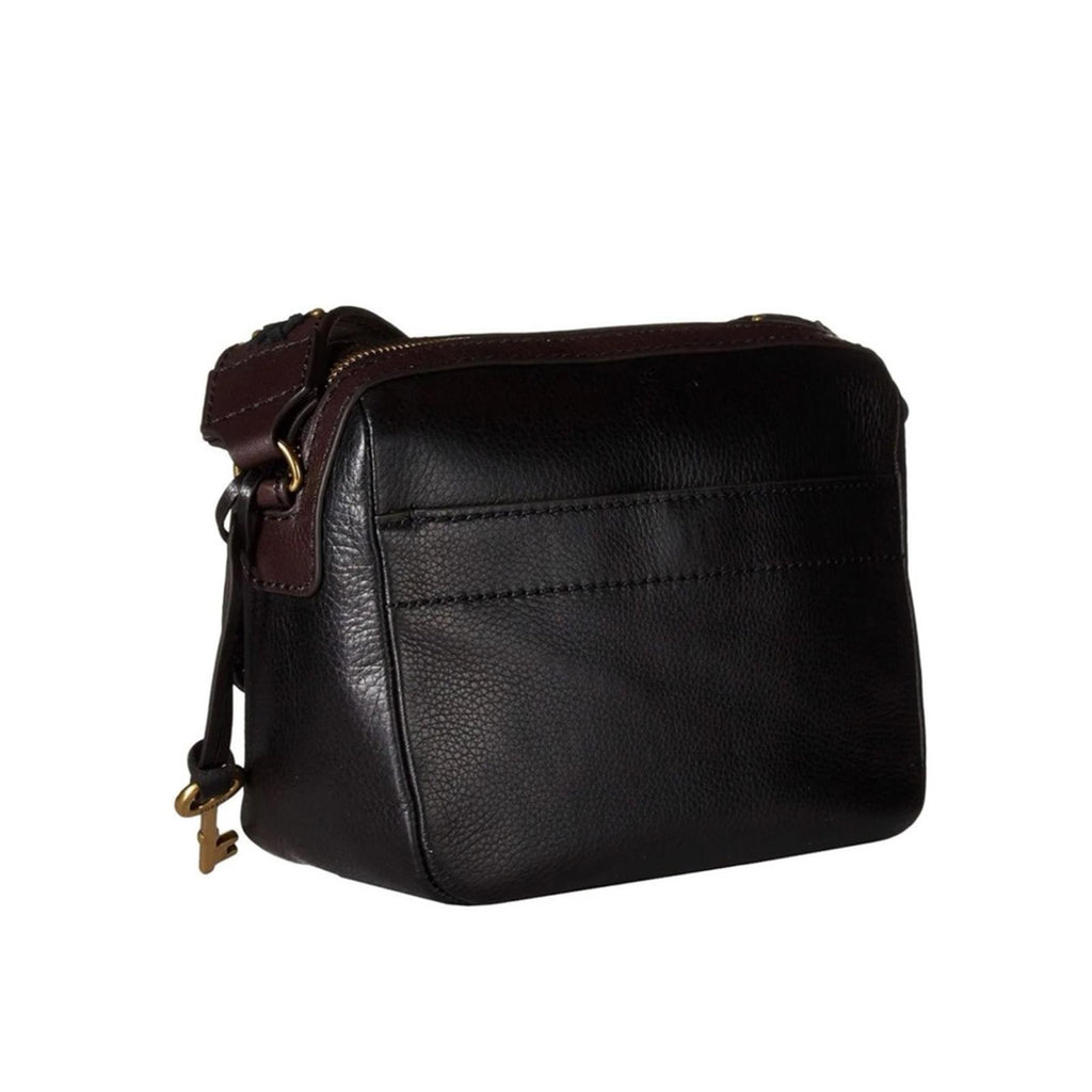 Fossil Aria Cow Hide Leather Shoulder Bag, Patchwork Black & Brown, Retail $178
