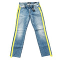 KUT from the Kloth Reese Yellow Stripe Ankle Straight Leg Jeans Size 0 New w/Tag