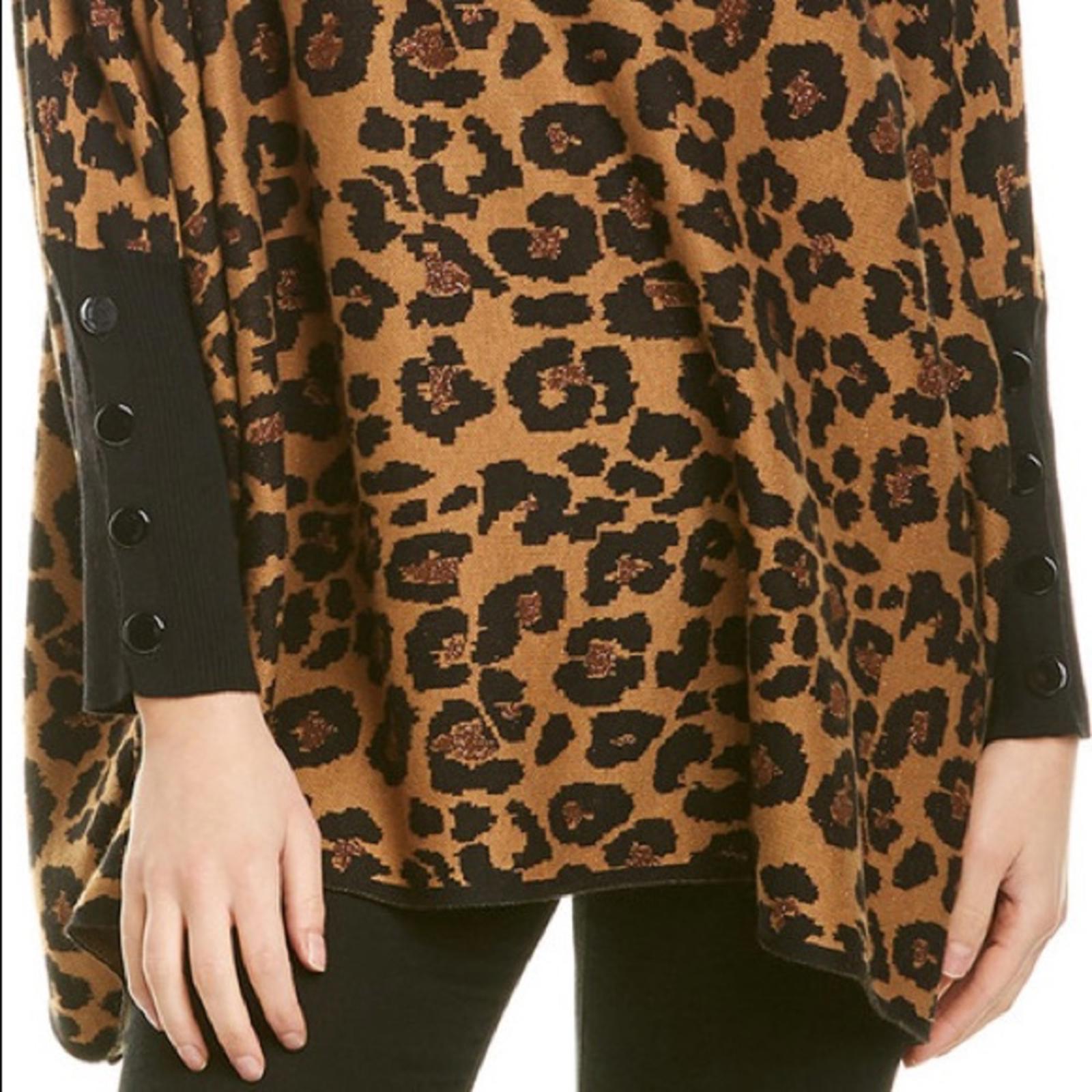 Anne Klein Leopard Print Turtleneck Sweater, Size L/XL New w/Tag