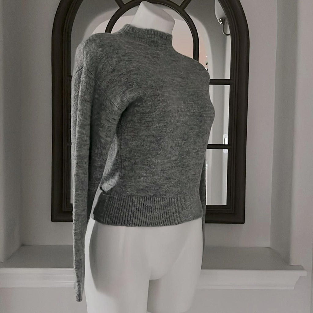 WAYF Wool-Blend Mock-neck Sweater in Light Grey, Size XS New w/Tag