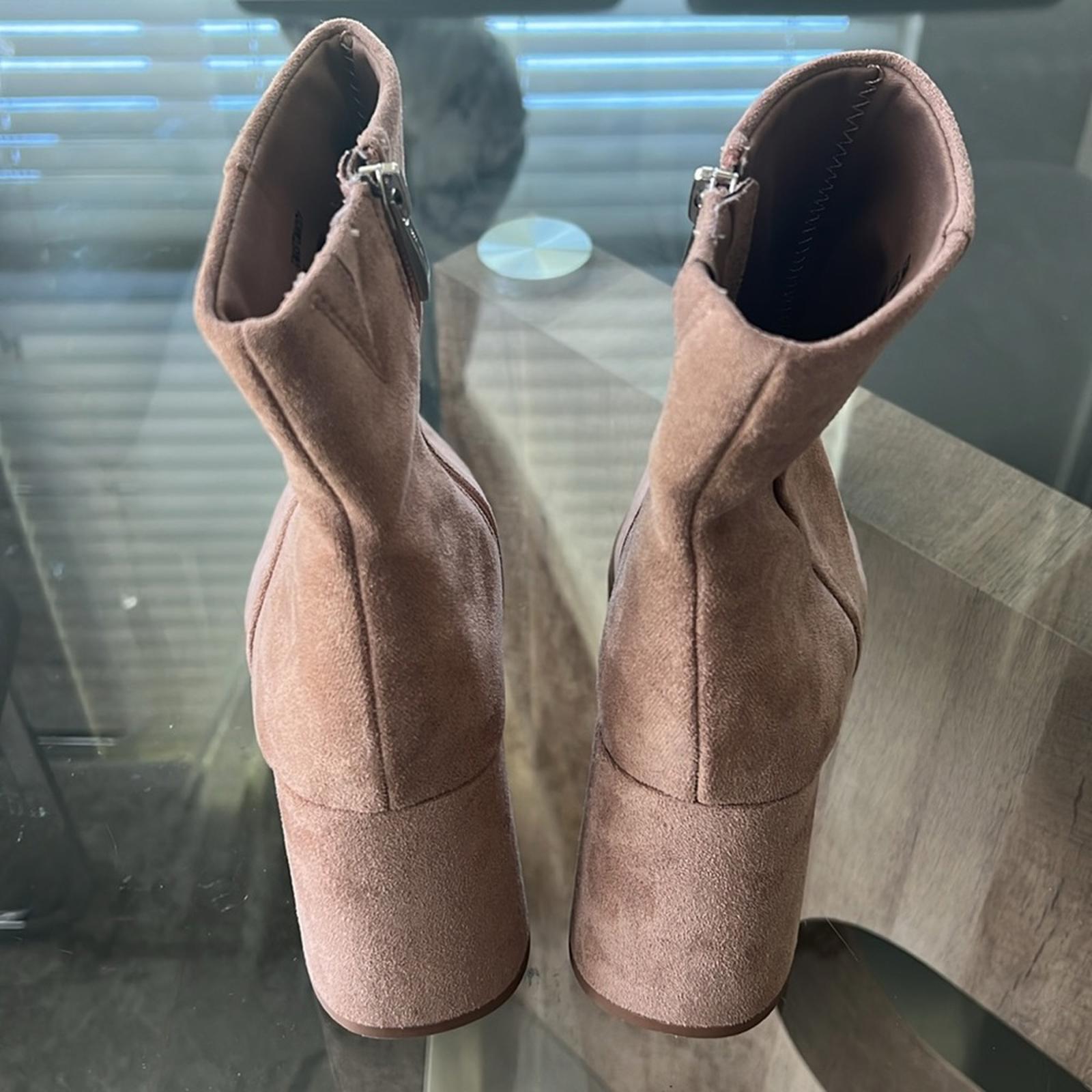 Steven New York Tomas Pointed Toe Leather Suede Ankle Boots, Taupe Size 11 NEW