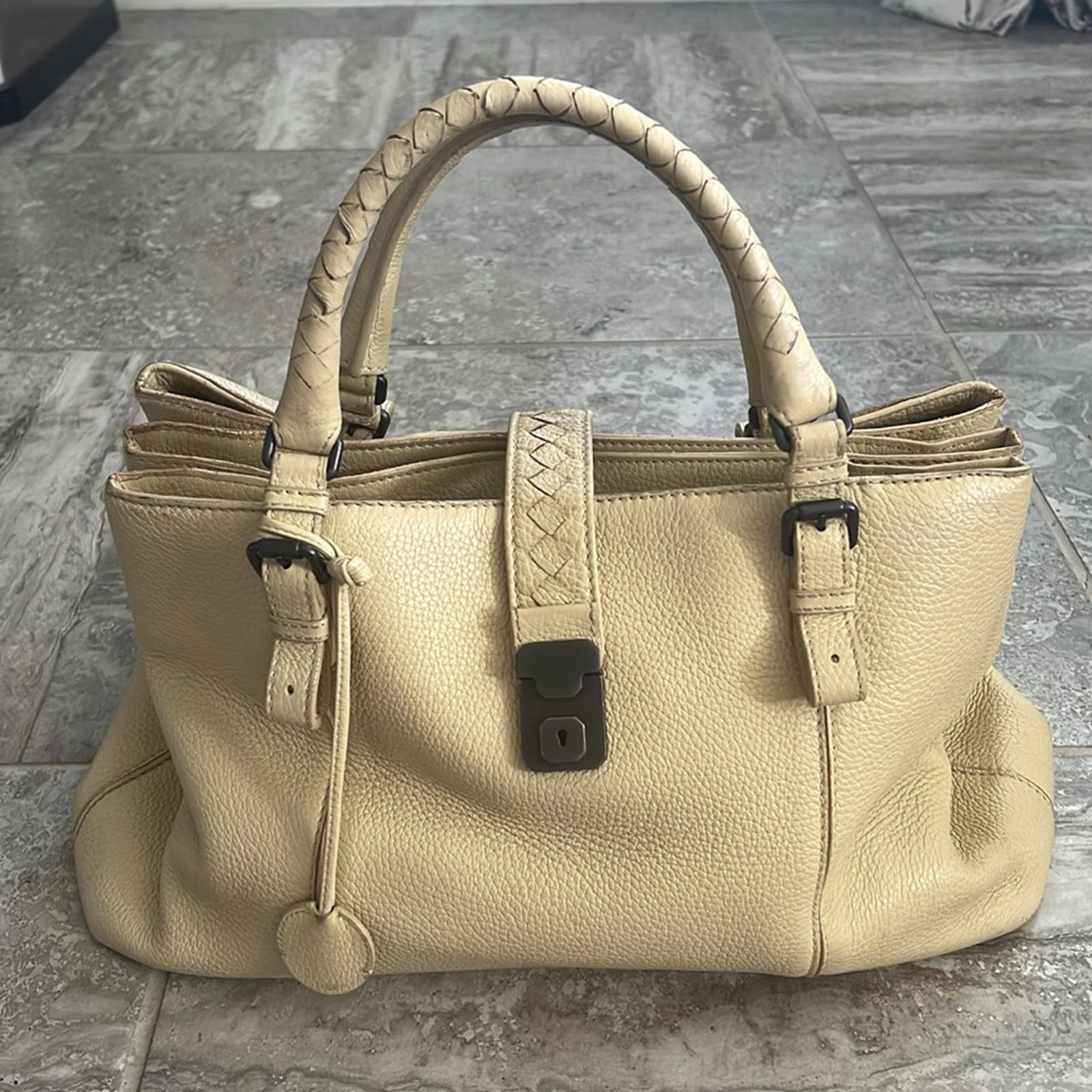 Bottega Veneta Roma Triple-Compartment Pebbled Leather Tote Bag, Retail $3,450
