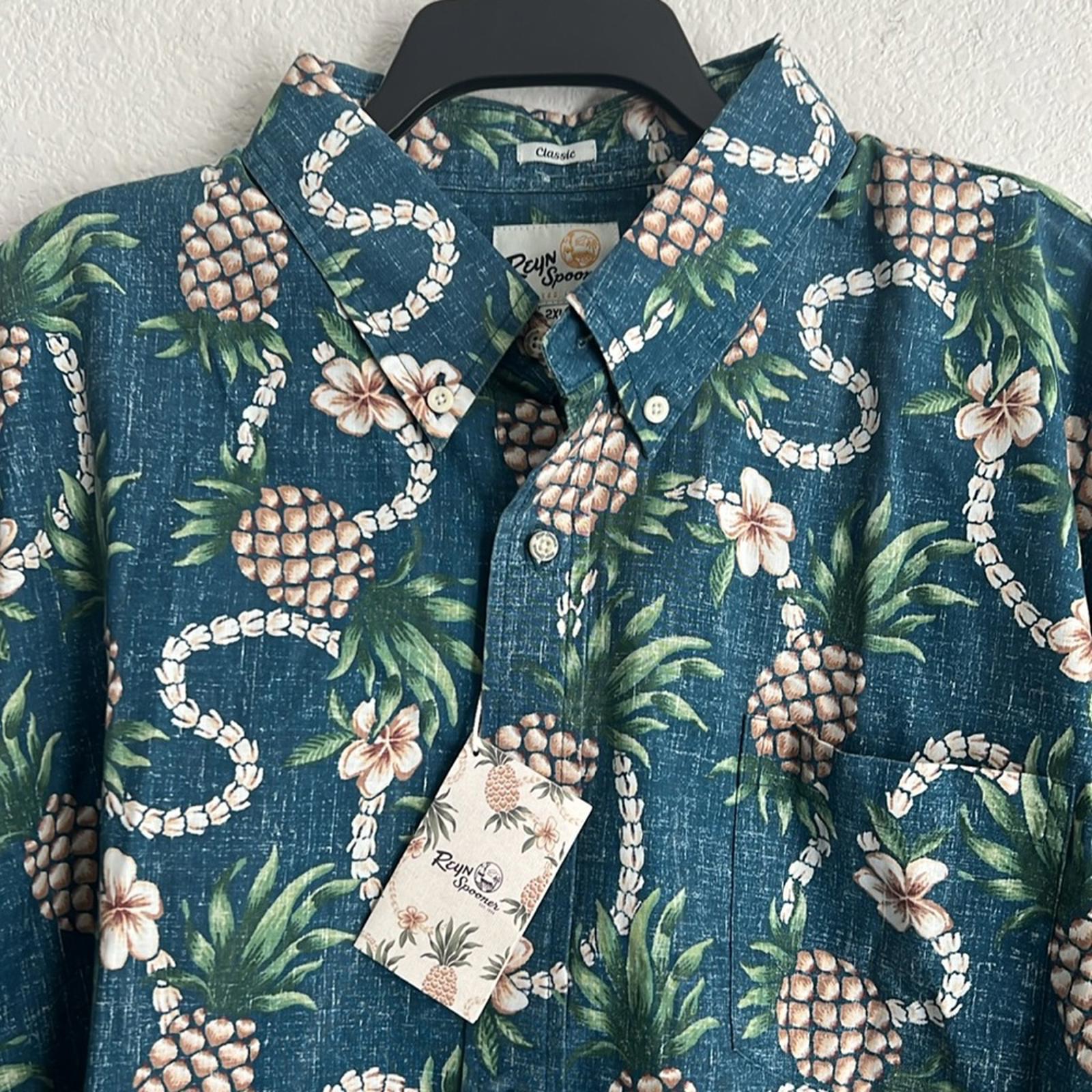 Reyn Spooner Pining for You Shirt in Real Teal, NWT, Size XXL
