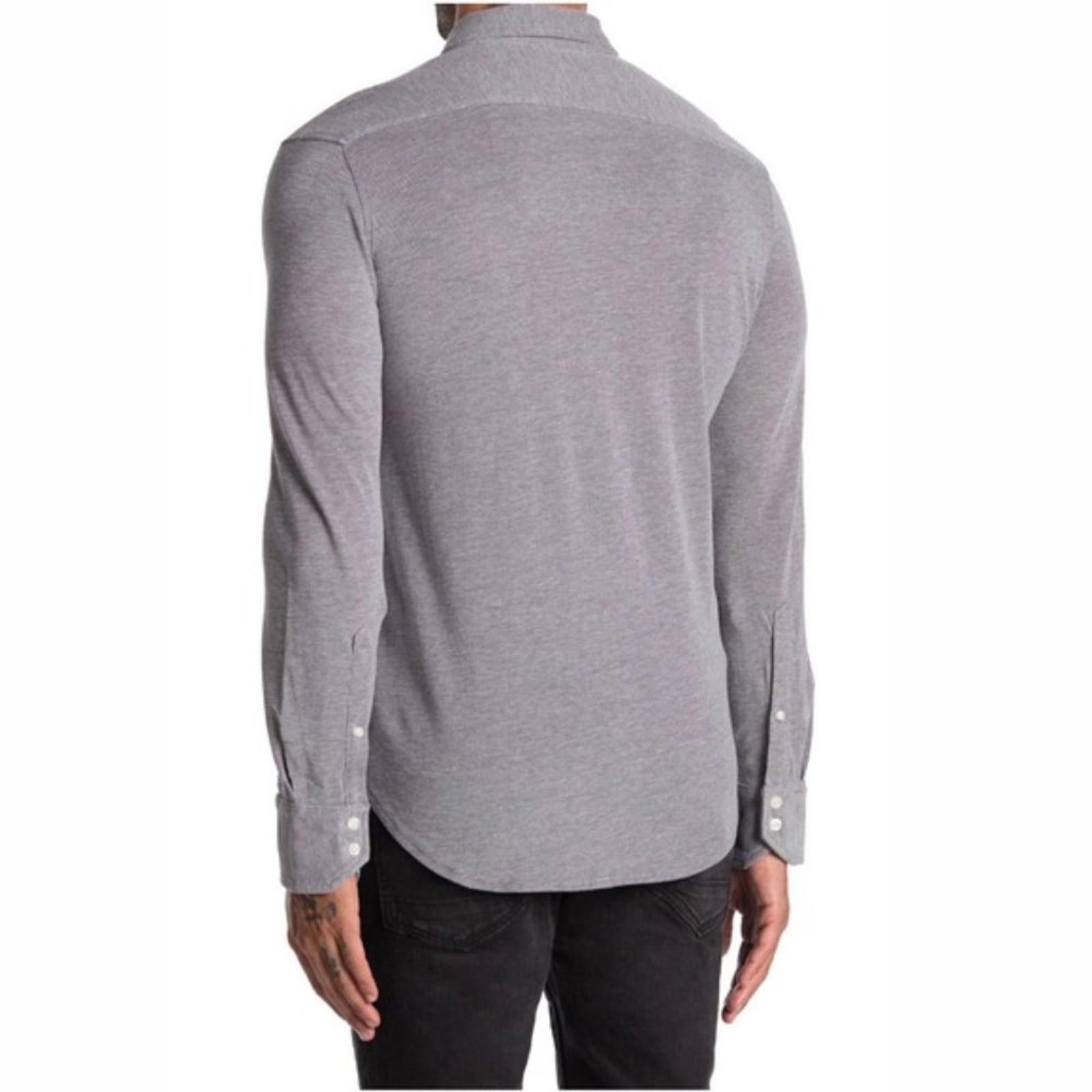 Thomas Dean Textured Button Down Shirt in Grey, Size XXL New w/Tag $125