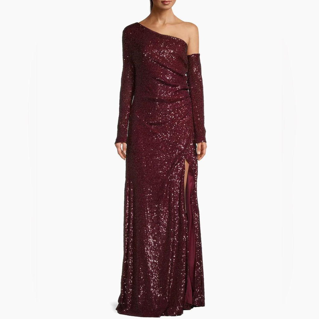 Donna Karan New York Social Occasion Asymmetric Sequined Gown, Size 16 NEW $595