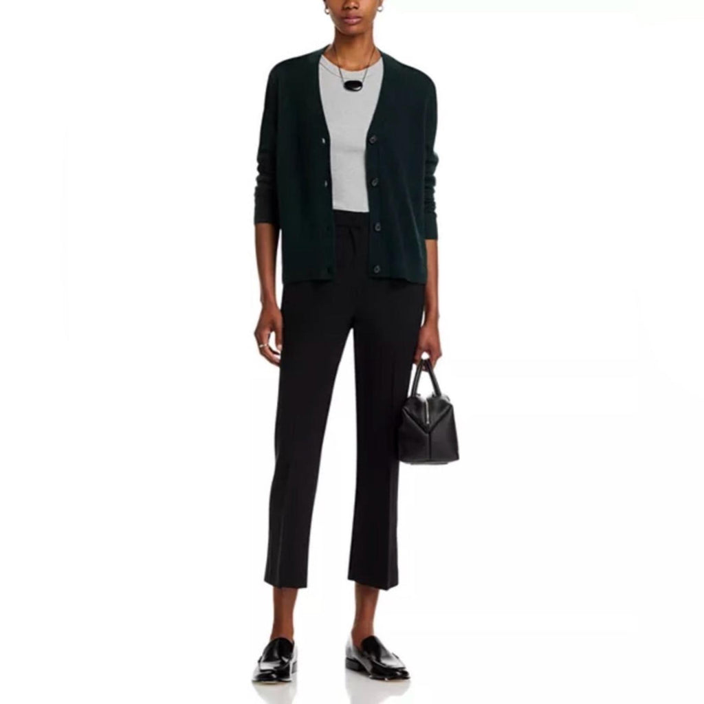 C by Bloomingdale's Cashmere V-Neck Cardigan in Dark Green, Size S, NWT