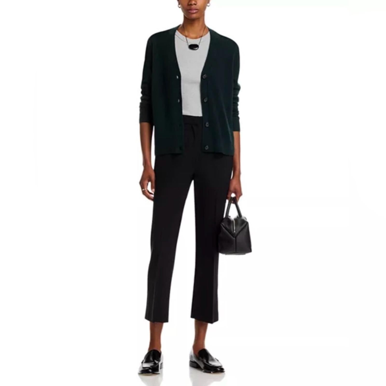 C by Bloomingdale's Cashmere V-Neck Cardigan in Dark Green, Size S, NWT
