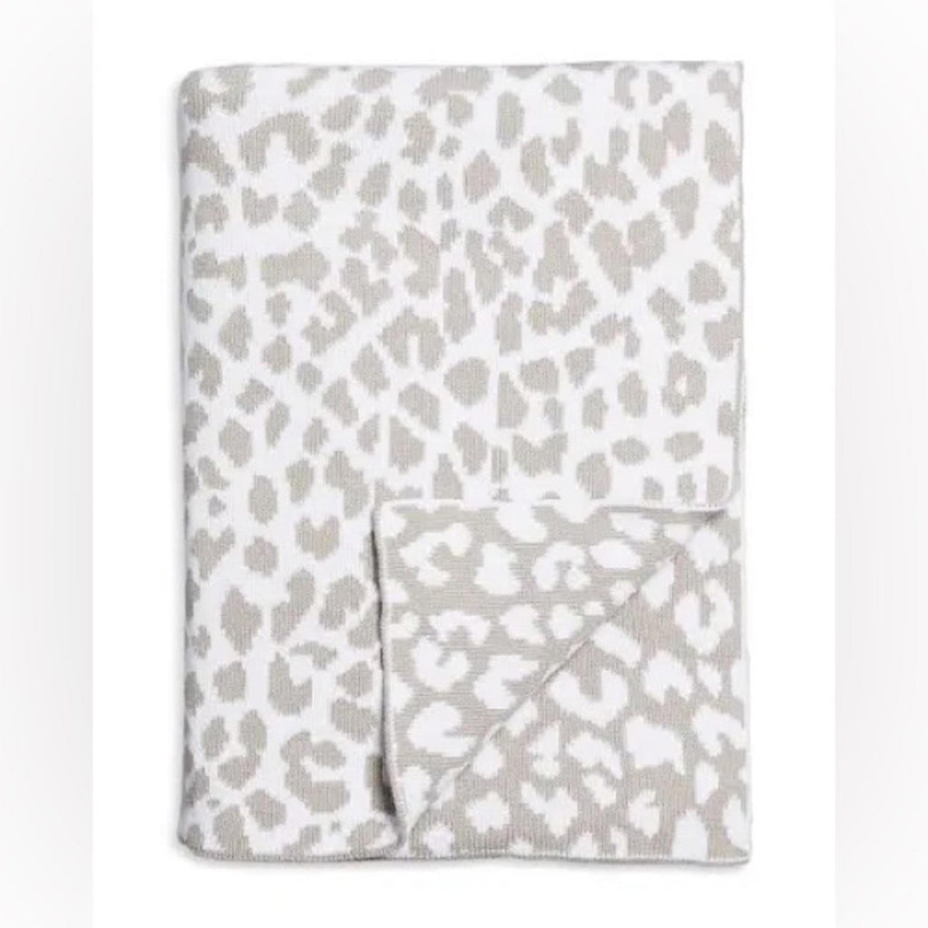 Hudson Park Leo Print Knit Throw, Size 50”x70” New w/Tag Retail $140
