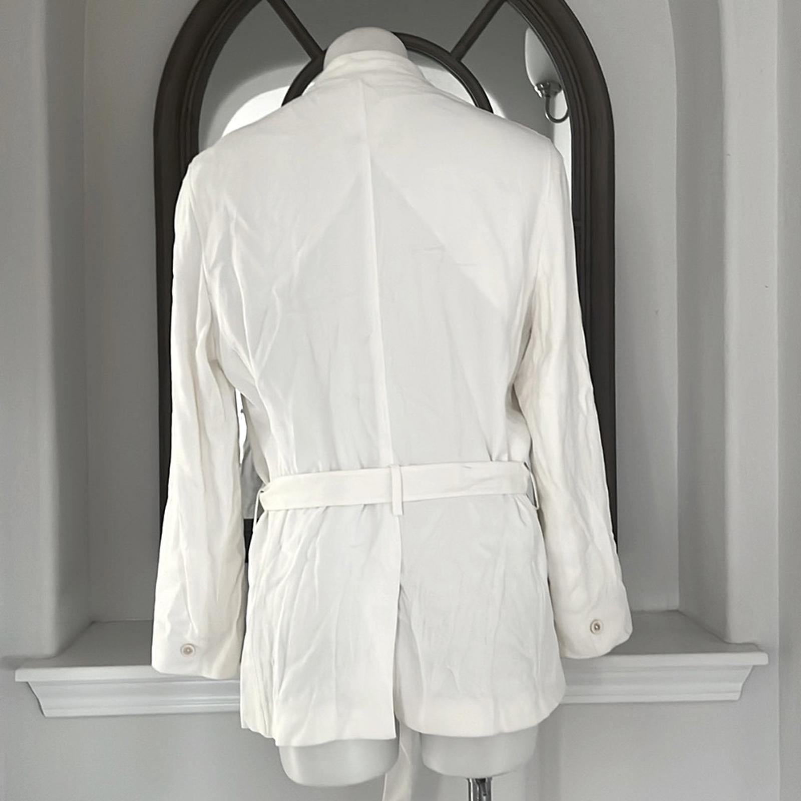 Helmut Lang Belted Blazer in White, Size 8 EXCELLENT!