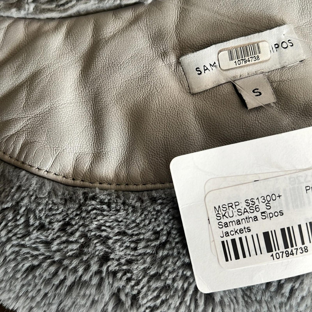 Samantha Sipos Seeing Stars Lambskin Leather Jacket, Size Small Retail $1,895