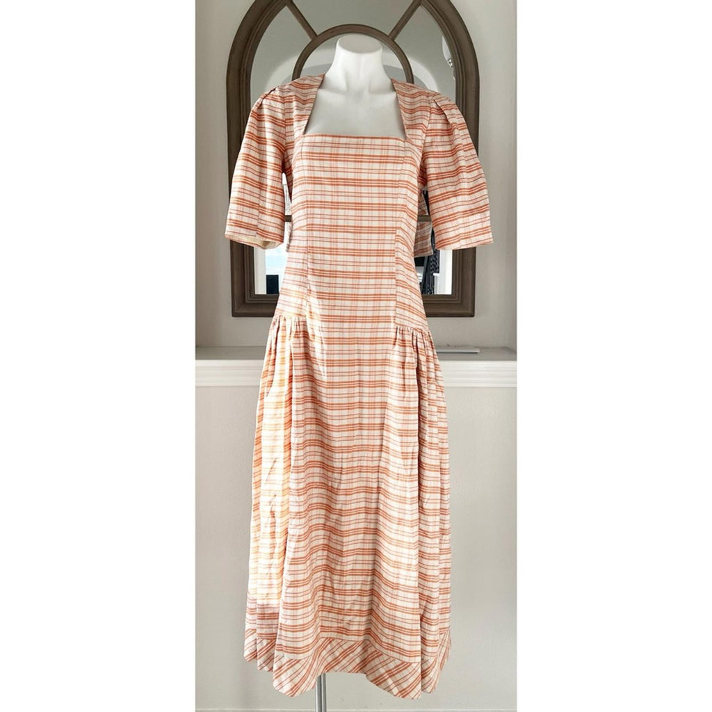 Jonathan Simkhai Greer Tailored Plaid Button-Front Maxi Dress, Size 6 NWT $595