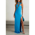 Et Ochs x Revolve June Cutout Ruched Gown in Cyan Blue Size 6 New w/Tag $1,695