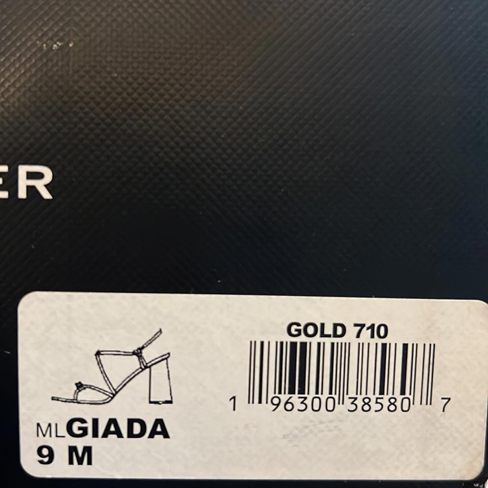 Marc Fisher Giada Thong High Heel Sandals in Gold, NWT, Size 9