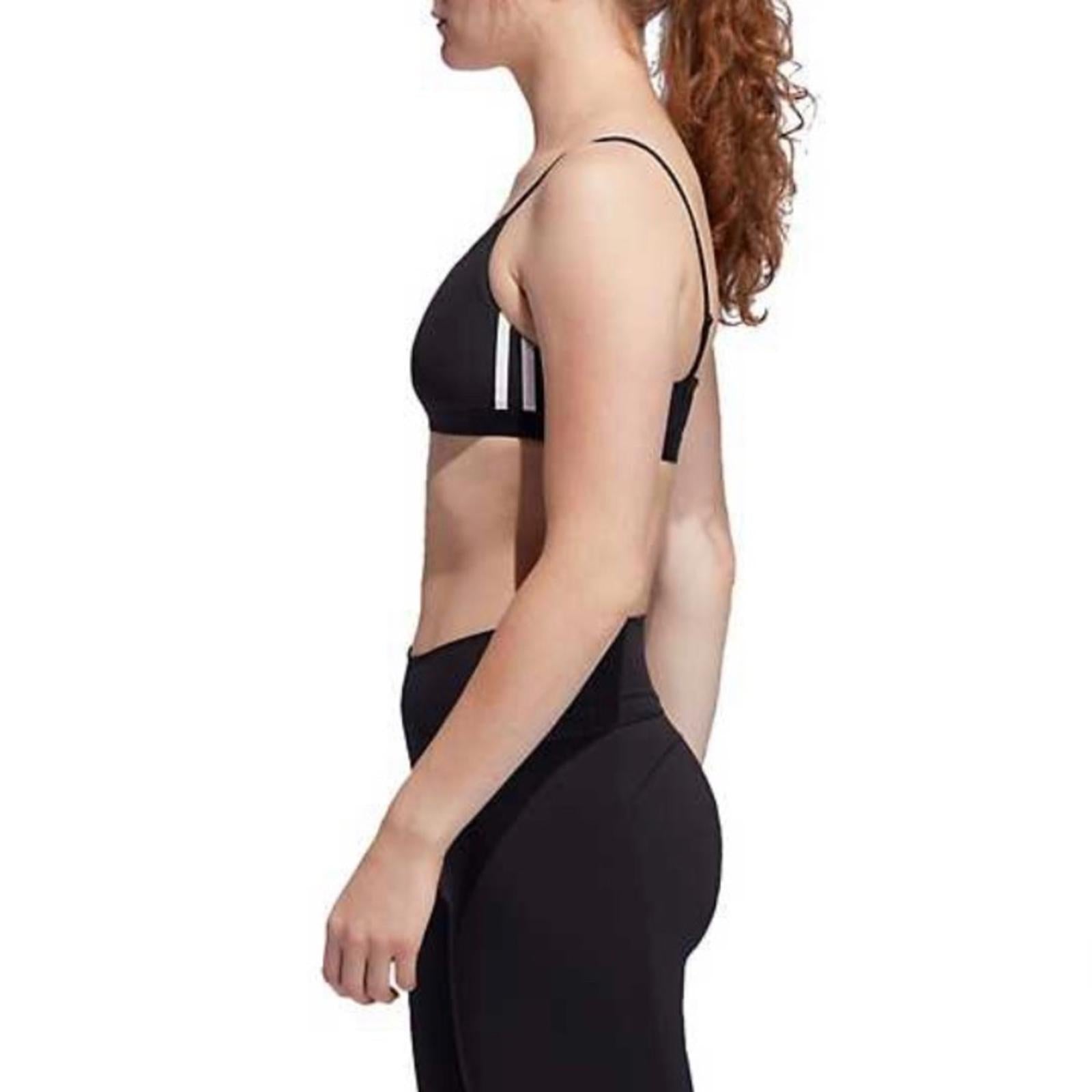Adidas All Me 3-Stripes Sports Bra, Black White, Size S New w/Tag